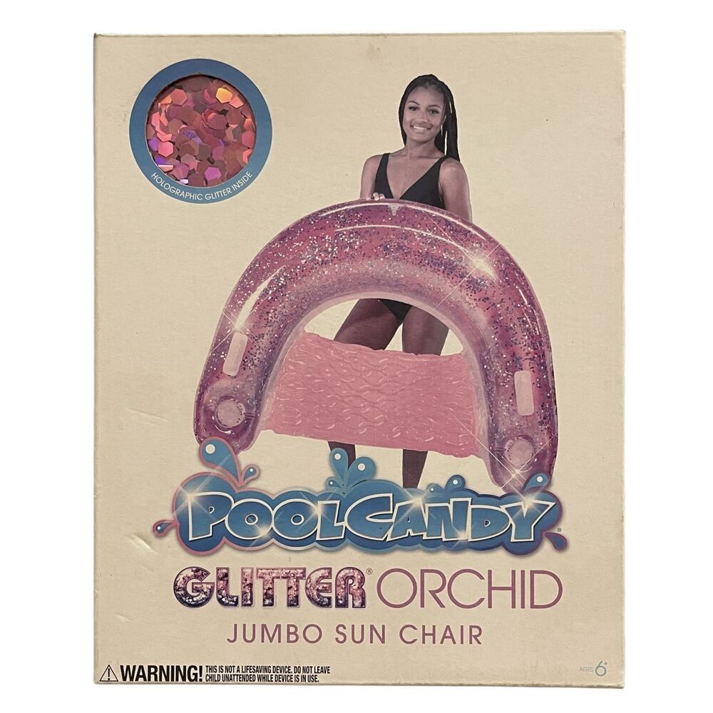 PoolCandy Orchid Glitter Inflatable Pool Sun Chair - Picture 2 of 9